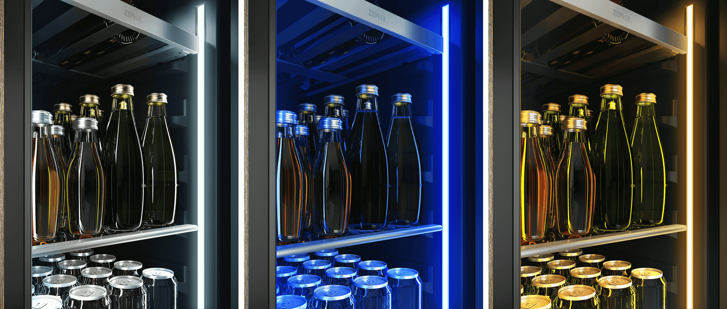 Zephyr PRB15C01CG Presrv Bev Cooler, 15in UC, SS+Gls, Rvs Door, 1Z