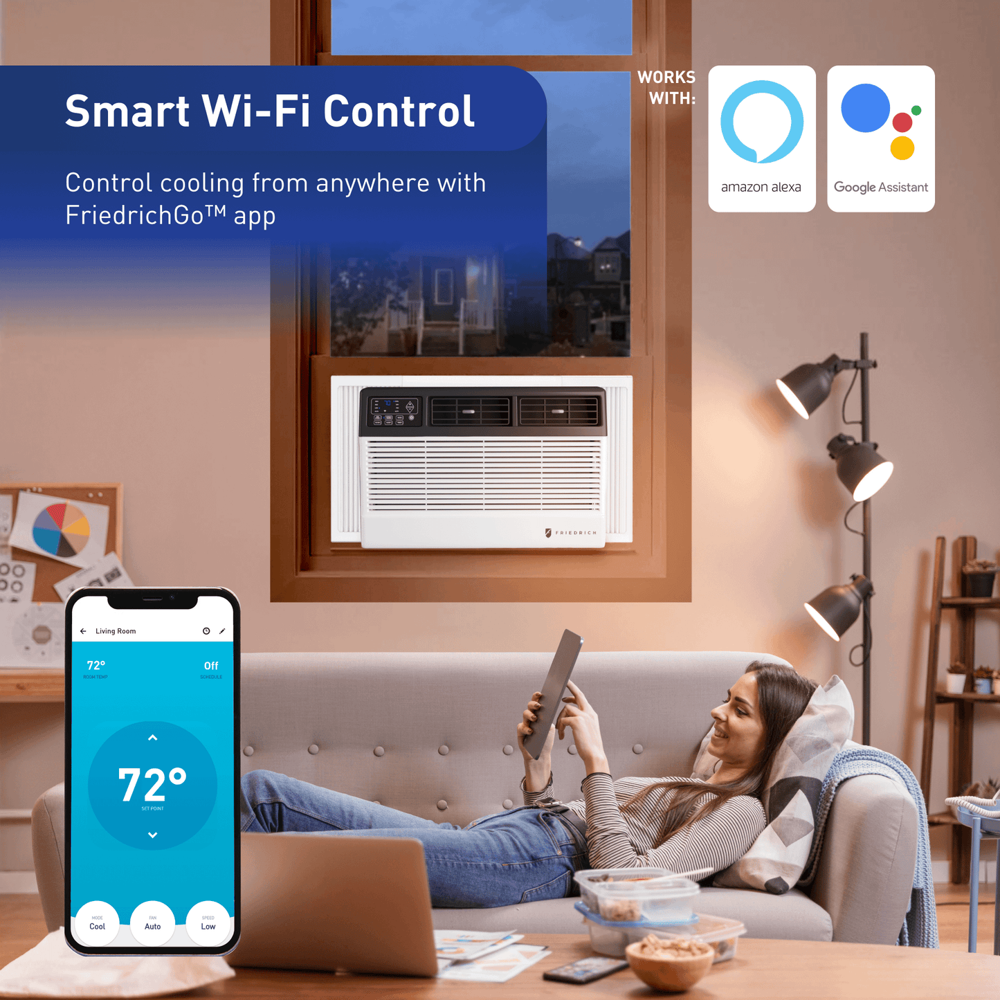 CCW08B10C Friedrich Chill Premier 8,000 BTU 115V Smart Window/Wall Air Conditioner - Cool Only