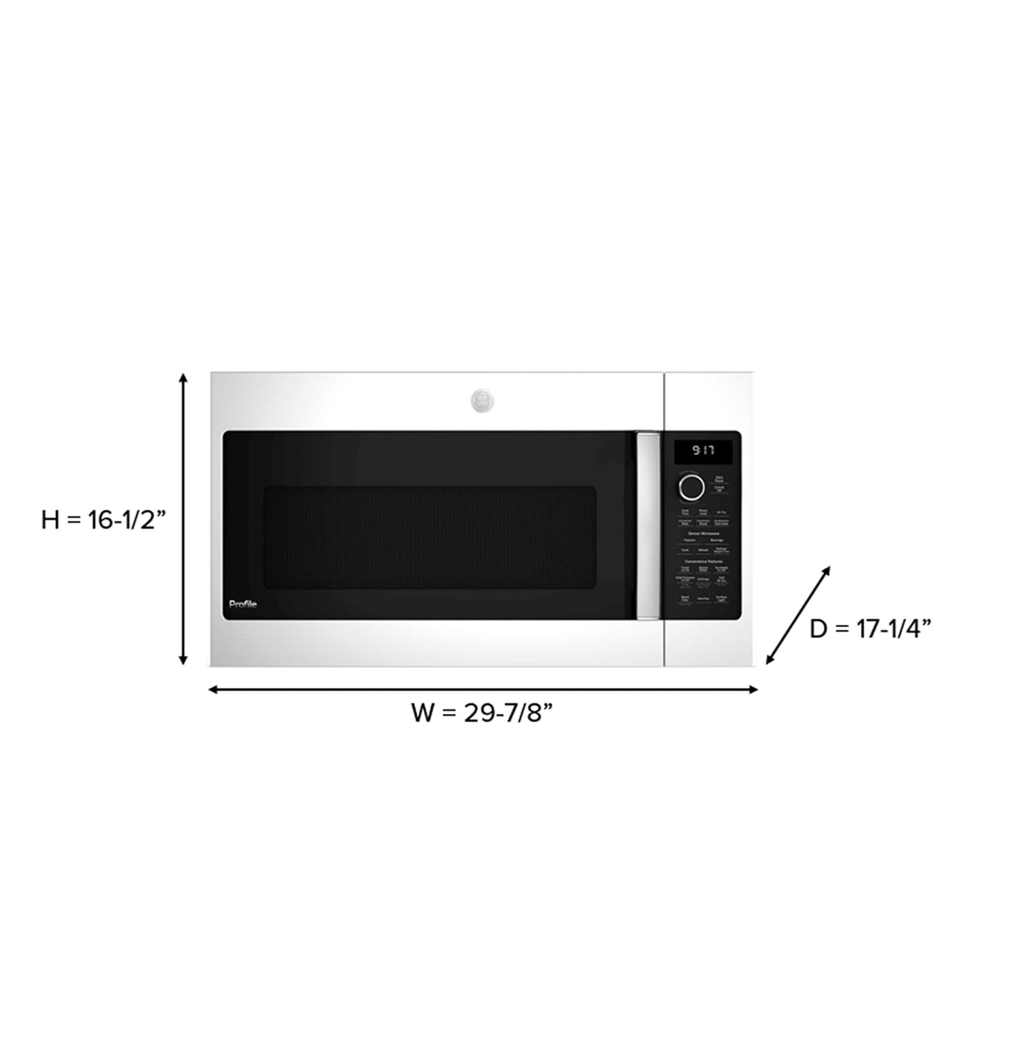 PVM9179SKSS GE Profile™ 1.7 Cu. Ft. Convection Over-the-Range Microwave Oven