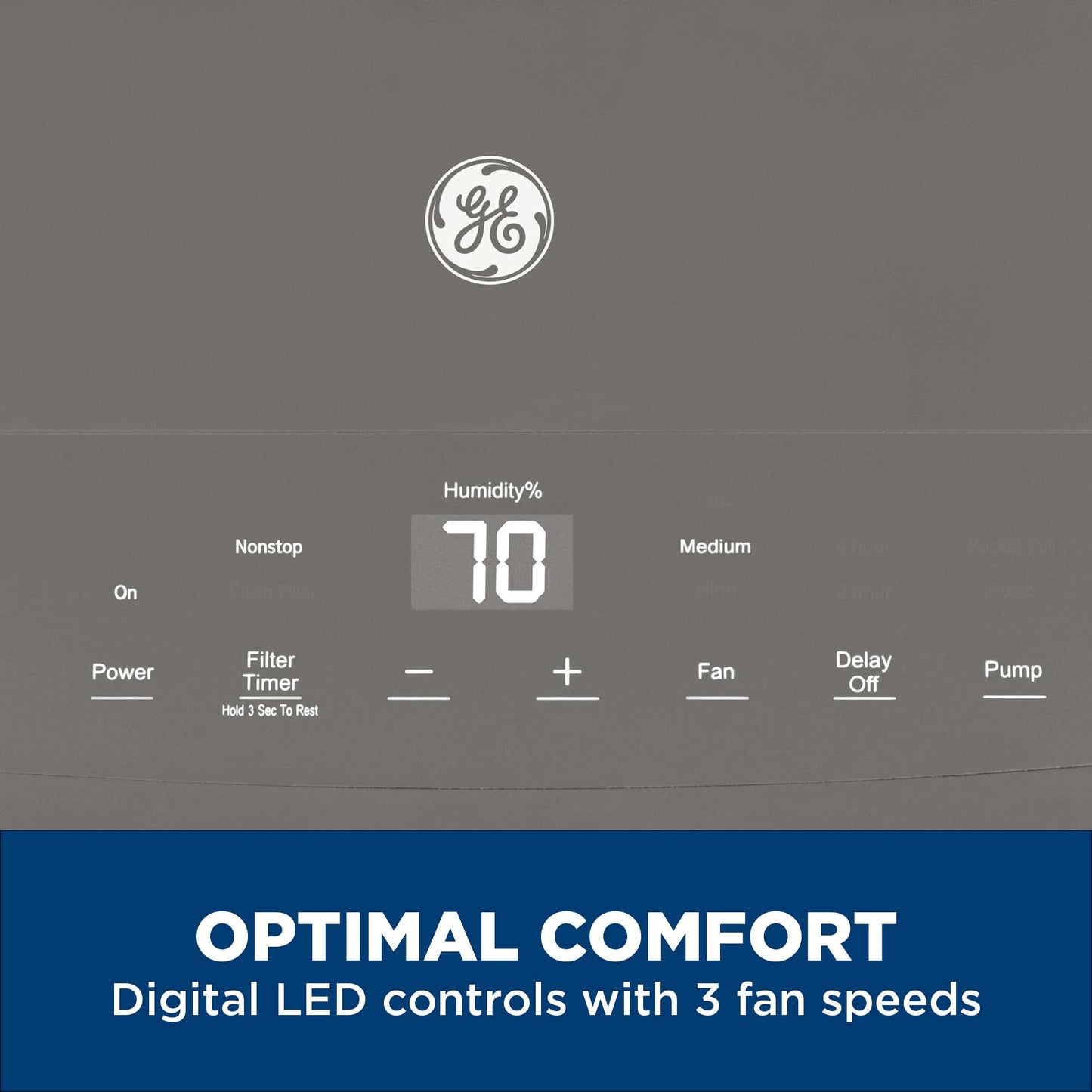 APEW50LZ GE® ENERGY STAR® 50 Pint Portable Dehumidifier with Built-in Pump for Wet Spaces