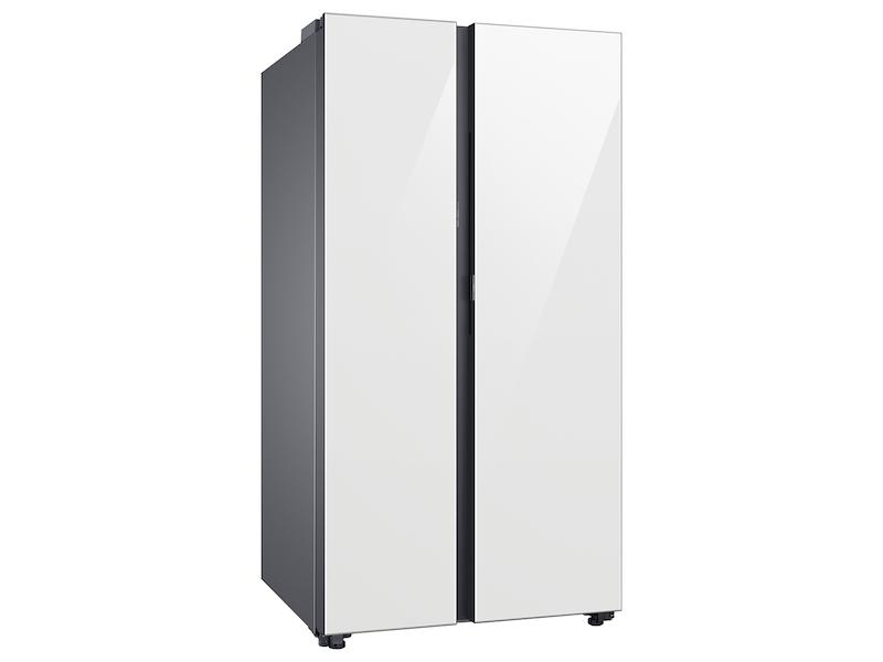 Samsung RS28CB760012AA Bespoke Side-by-Side 28 cu. ft. Refrigerator with Beverage Center™ in White Glass