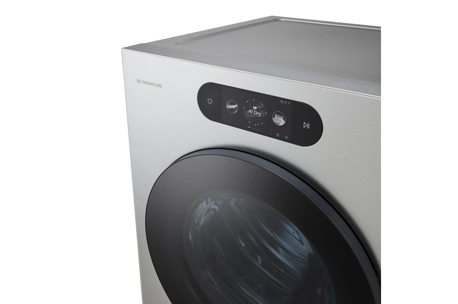 DLGX9901S LG SIGNATURE 9.0 cu. ft. Mega Capacity Smart Front Load Gas Dryer with Built-In Intelligence, TurboSteam® and Touch LCD Control