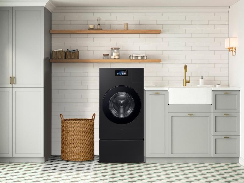 Samsung WE702NB Bespoke AI Laundry Combo™ Pedestal with Storage Drawer in Brushed Black
