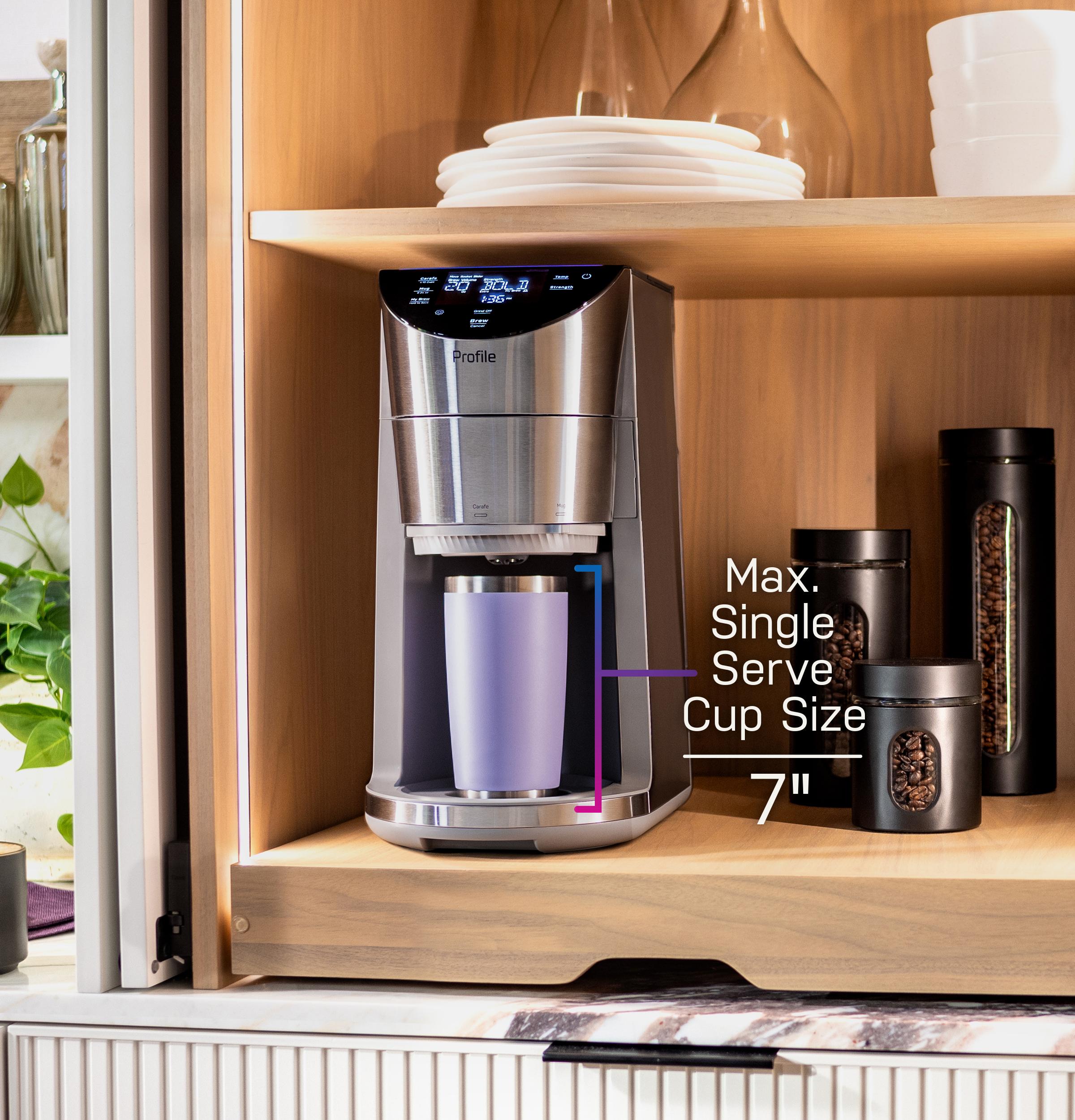 P7CGAAS6TBB GE Profile™ Smart Grind and Brew Coffee Maker with Podless Single Serve