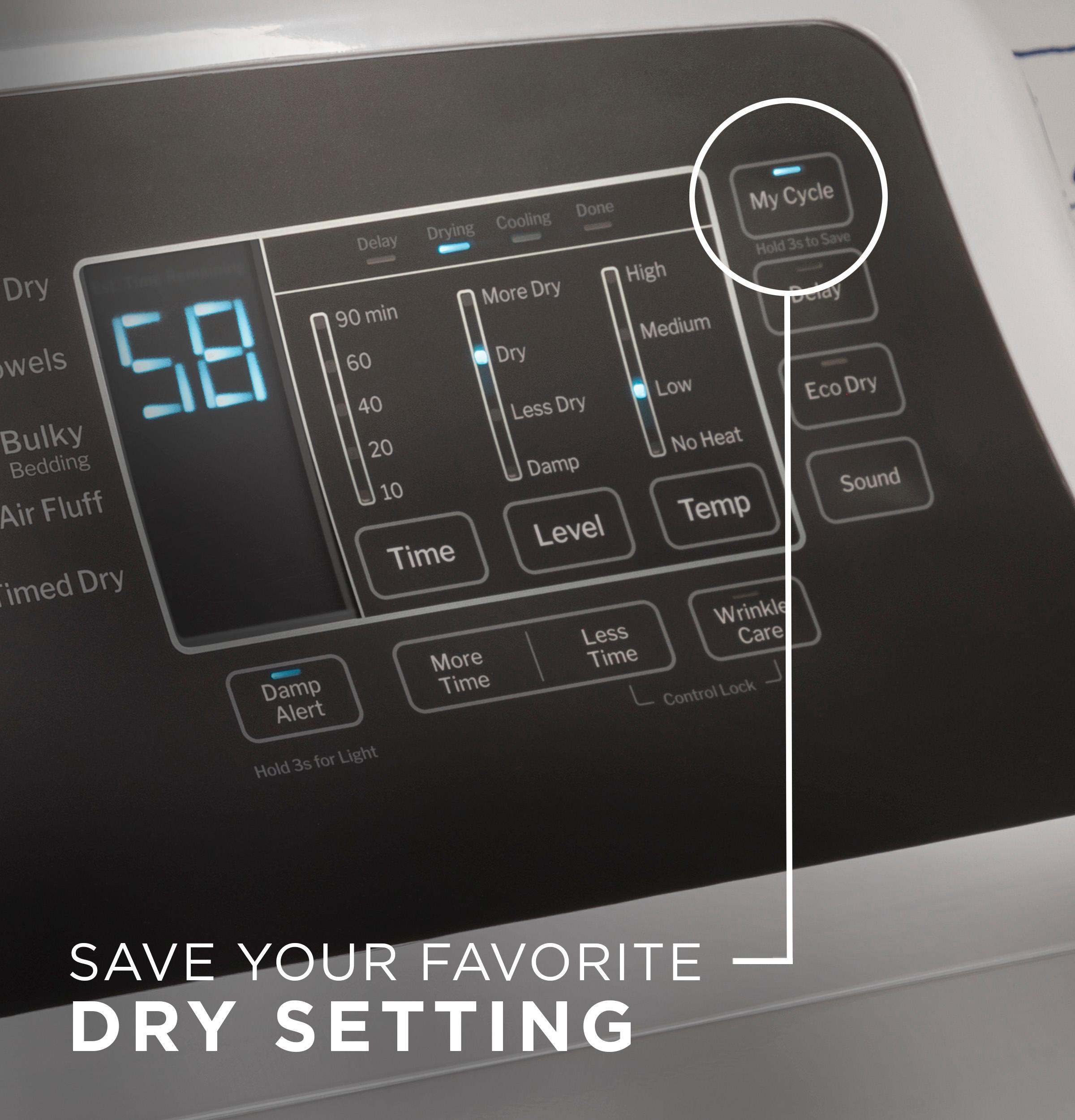 GTD58EBPVDG GE® 7.4 cu. ft. Capacity Electric Dryer with Up To 120 ft. Venting and Sensor Dry