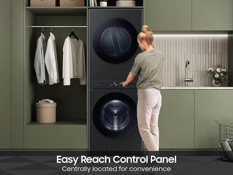 Samsung WH46DBH500GV Bespoke 4.6 cu. ft. AI Laundry Hub™ Large Capacity Single Unit Washer with Flex Auto Dispense System and 7.6 cu. ft. Gas Dryer in Brushed Black