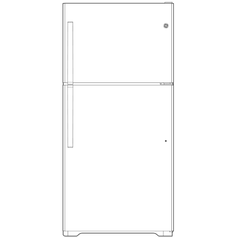 GTS18DTNRWW GE® 17.5 Cu. Ft. Top-Freezer Refrigerator