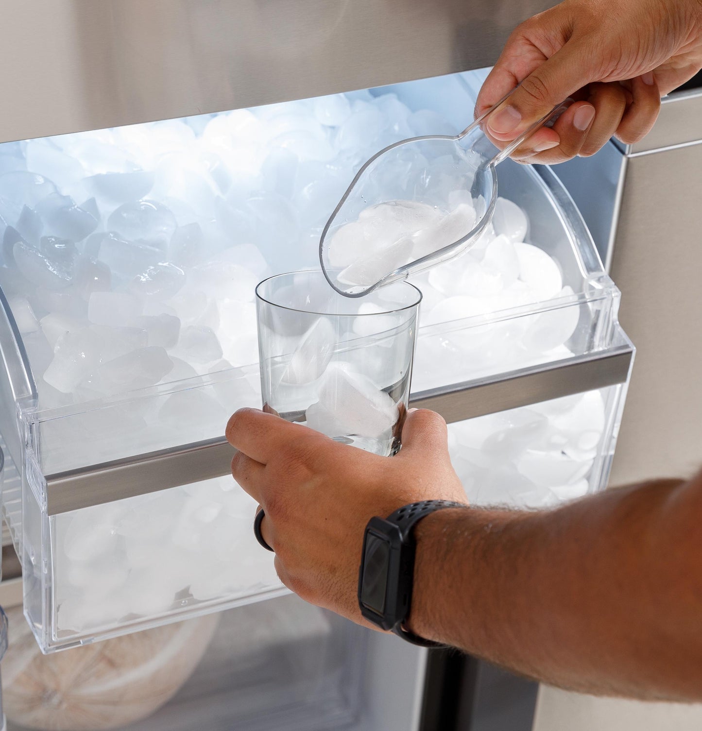 PAE28BYTFS GE Profile™ ENERGY STAR® 28.3 Cu. Ft. Quad-Door Refrigerator with Dual-Dispense AutoFill Pitcher