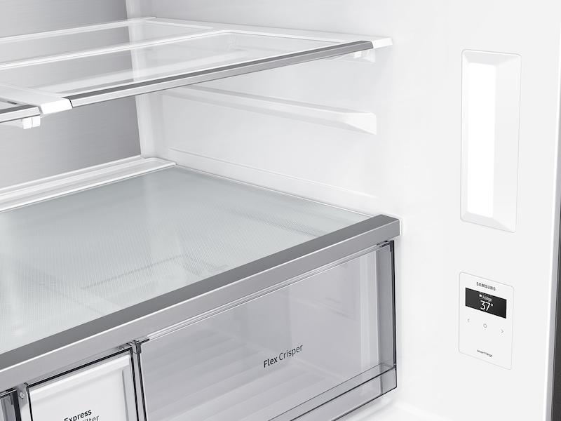 Samsung Bespoke 4-Door Flex™ Refrigerator (29 cu. ft.) with Family Hub™ in Charcoal Glass Top and Stainless Steel Bottom Panels