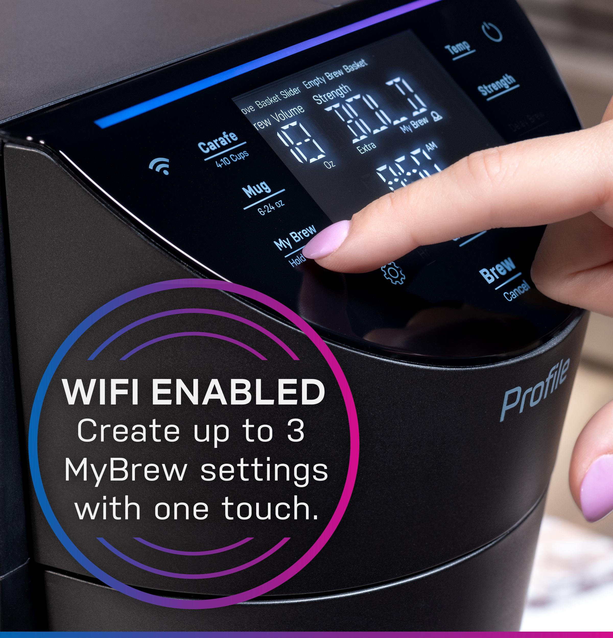 P7CGAAS6TBB GE Profile™ Smart Grind and Brew Coffee Maker with Podless Single Serve
