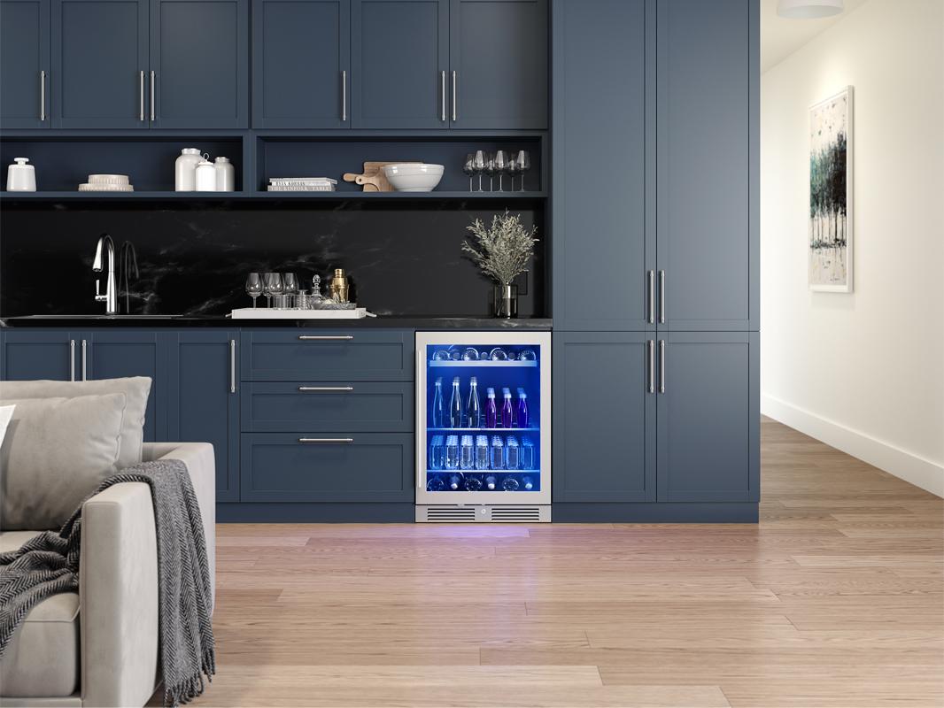 PRB24C01CG Presrv Bev Cooler, 24in UC, SS+Gls, Rvs Door, 1Z