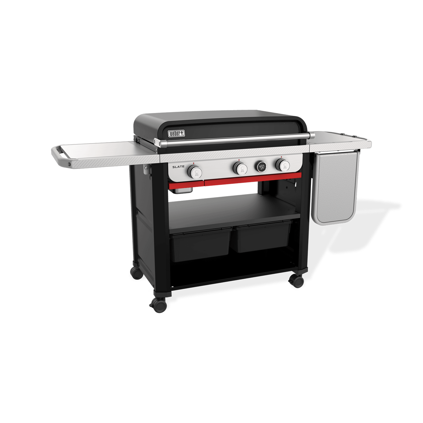 Weber 1500013 Slate® 30" Rust-Resistant Griddle with Extendable Side Table (Liquid Propane) - Black