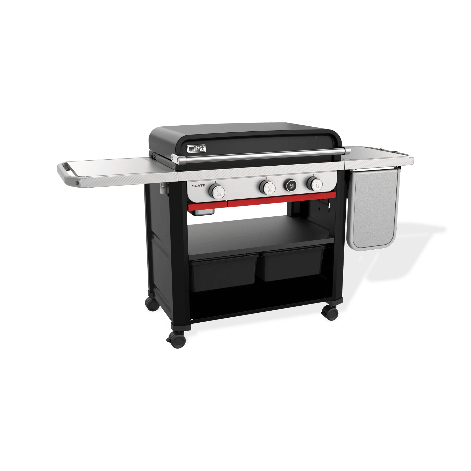 Weber 1500013 Slate® 30" Rust-Resistant Griddle with Extendable Side Table (Liquid Propane) - Black