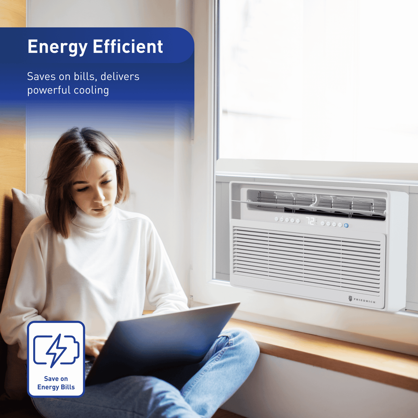 CCF12B10C Friedrich Chill Premier 12,000 BTU 115V Smart Window Air Conditioner - Cool Only