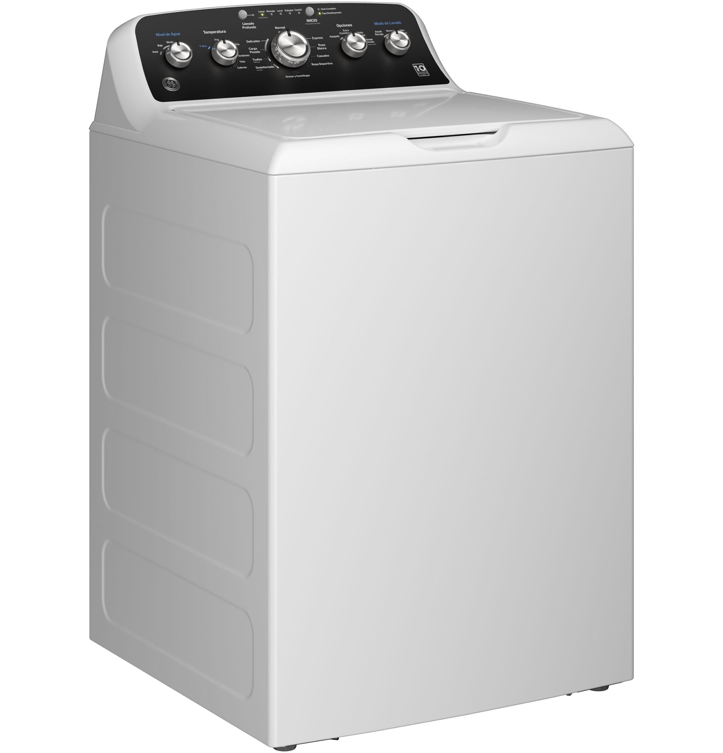 ETW485ASWWB GE® 4.5 cu. ft. Capacity Washer with Spanish Panel and Wash Modes Soak and Power