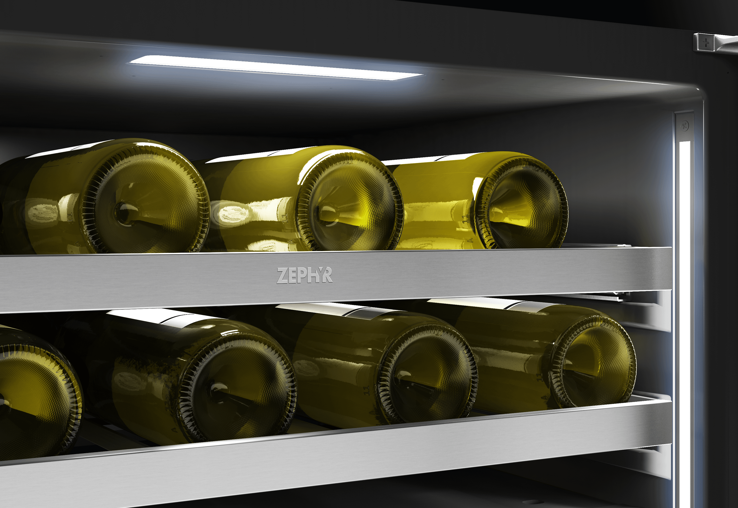 Zephyr PRPW24C02CG Presrv Pro Wine Cooler, 24in Under Cabinet, SS+Glass, Reverse Door, 2 Zone