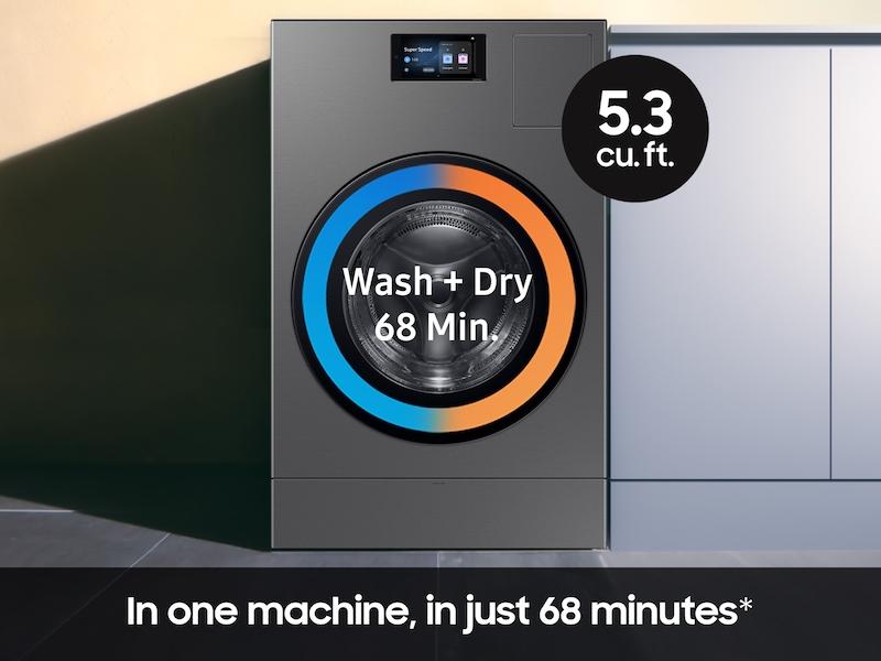 Samsung WD90F53AVS 5.3 cu. ft. Bespoke AI Laundry Vented Combo™ All-in-One Ultra Capacity Washer and Electric Dryer with AI Home in Dark Steel