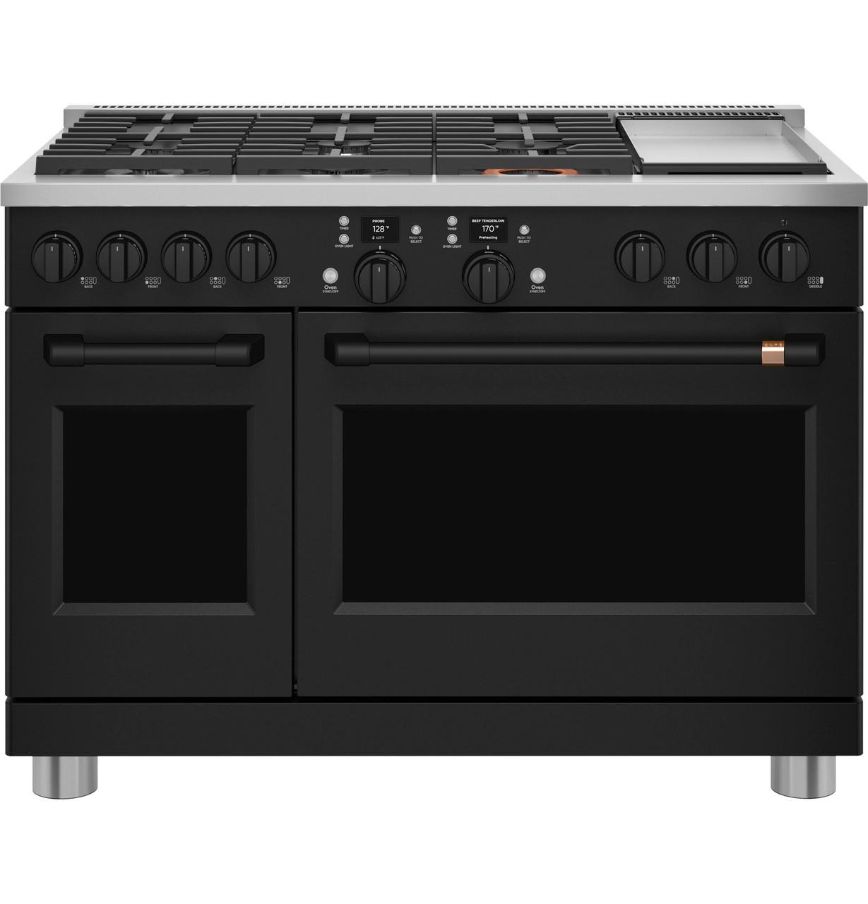 Cafe CXPR8HKPTFB CAF(EBACK)™ 48" Flat Black Handle & Knob Set for Pro Range and Rangetop