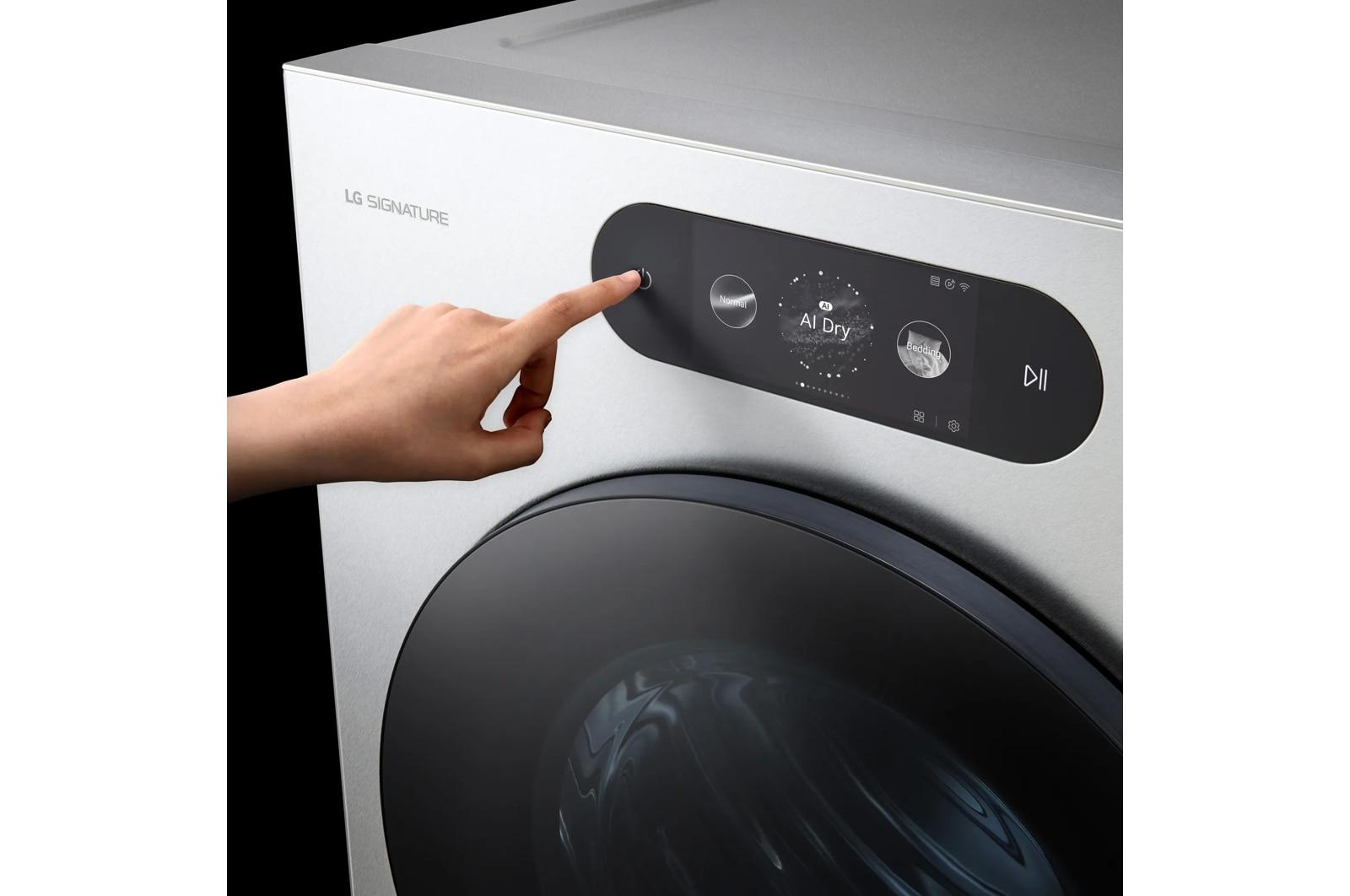 DLGX9901S LG SIGNATURE 9.0 cu. ft. Mega Capacity Smart Front Load Gas Dryer with Built-In Intelligence, TurboSteam® and Touch LCD Control