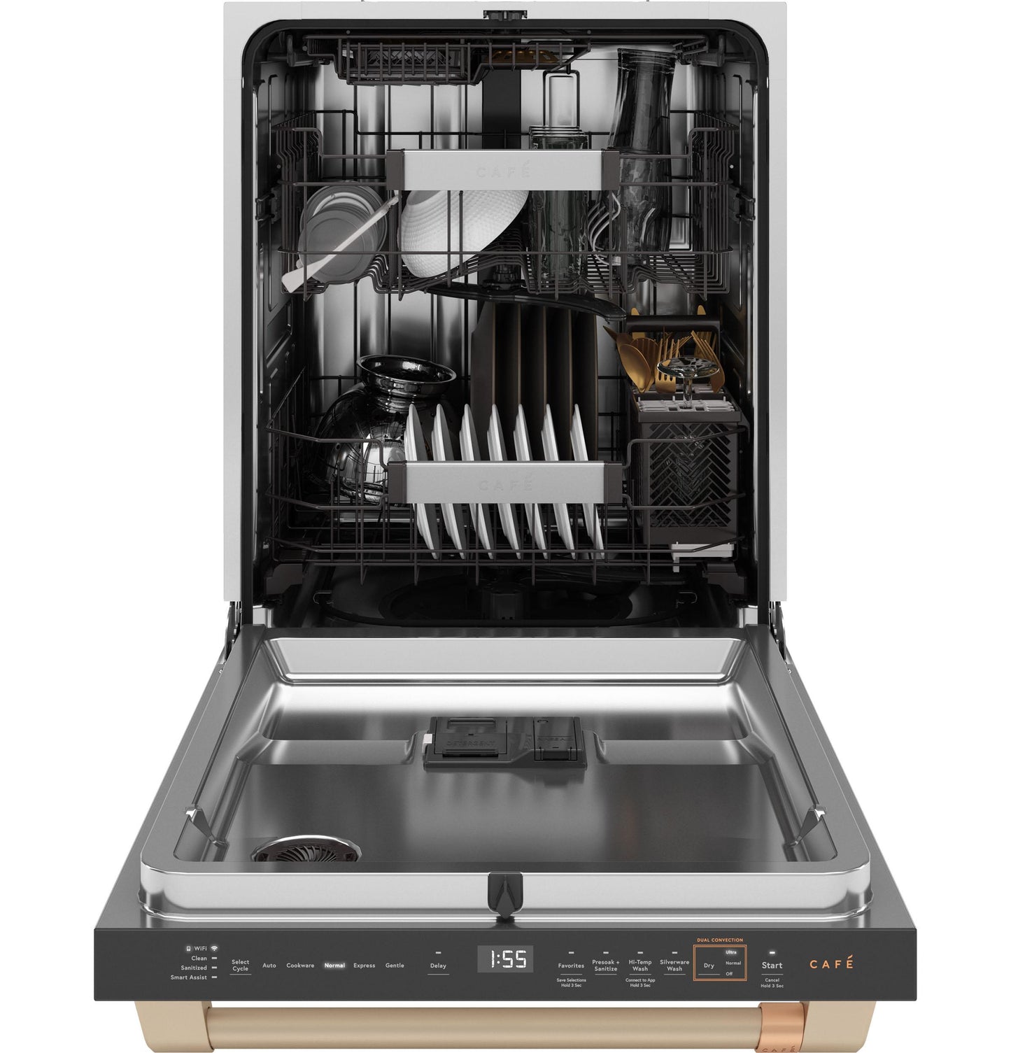 Cafe CDT858P4VW2 CAF(EBACK)™ CustomFit ENERGY STAR Stainless Interior Smart Dishwasher with Ultra Wash Top Rack and Dual Convection Ultra Dry, 44 dBA