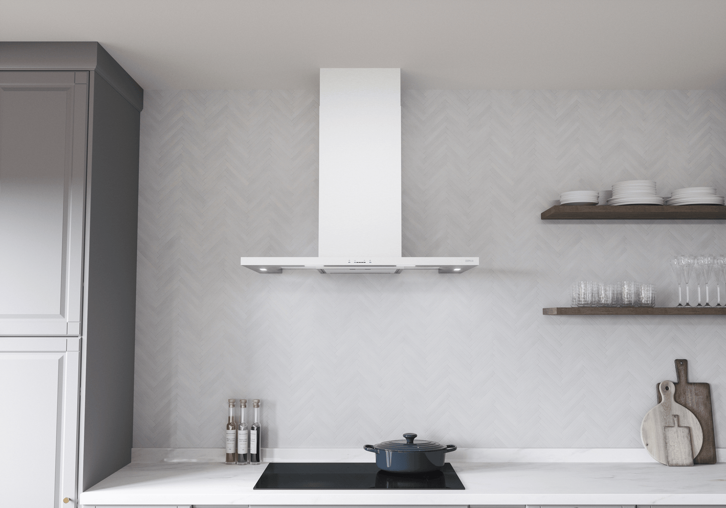 Zephyr ZMOM90BS Modena, Wall, 90cm, SS+Glass, LED, ACT