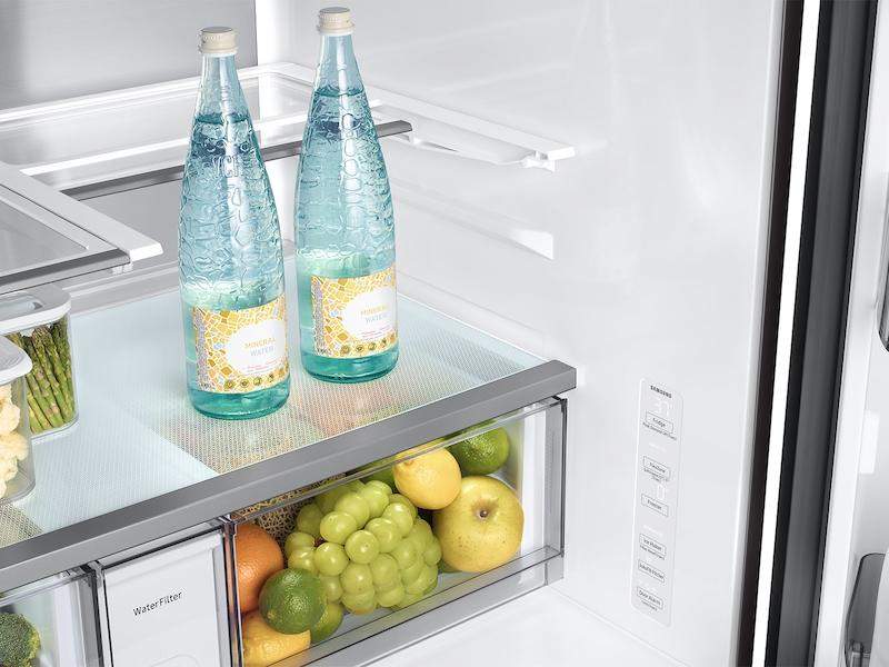 Samsung RF70F23DER Bespoke 23 cu. ft. Counter Depth 4-Door French Door Refrigerator with Inner Beverage Center™ & FlexZone™ Drawer in Stainless Steel