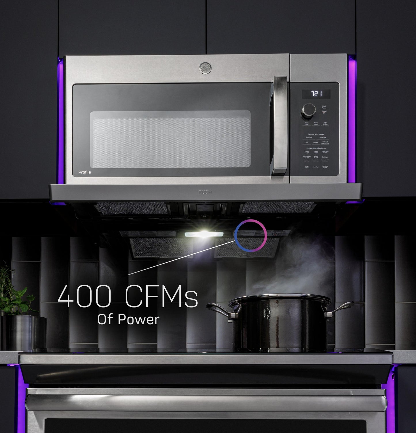 PVM9225RYSS GE Profile™ 2.2 Cu. Ft. Over-the-Range Sensor Microwave Oven
