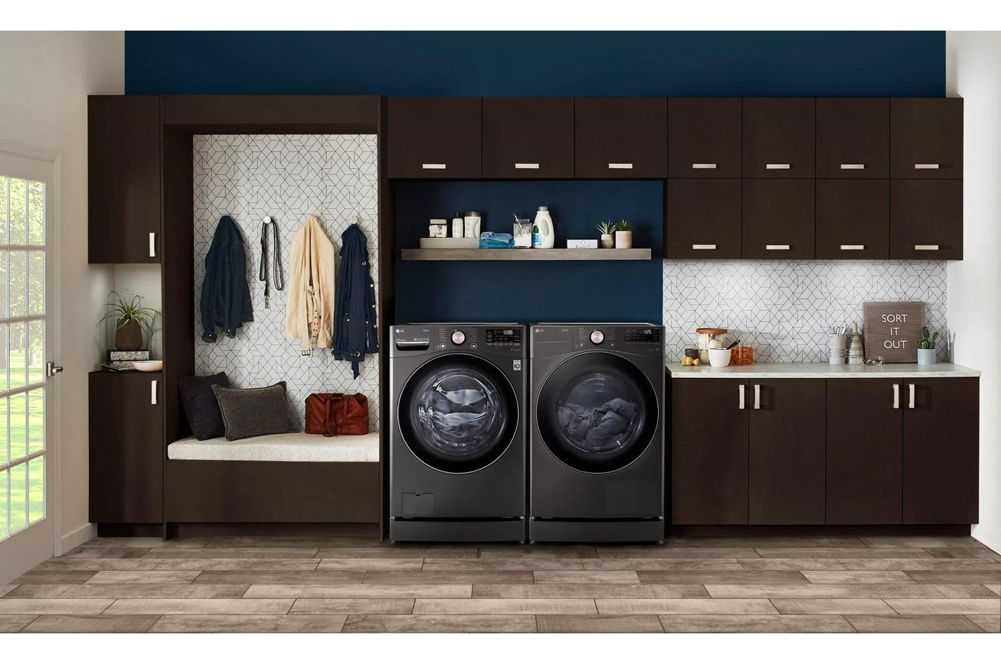 Lg DLHC4002B 7.4 cu. ft. Ultra Large Capacity Heat Pump Ventless Dryer, Wi-Fi Connectivity Black Steel