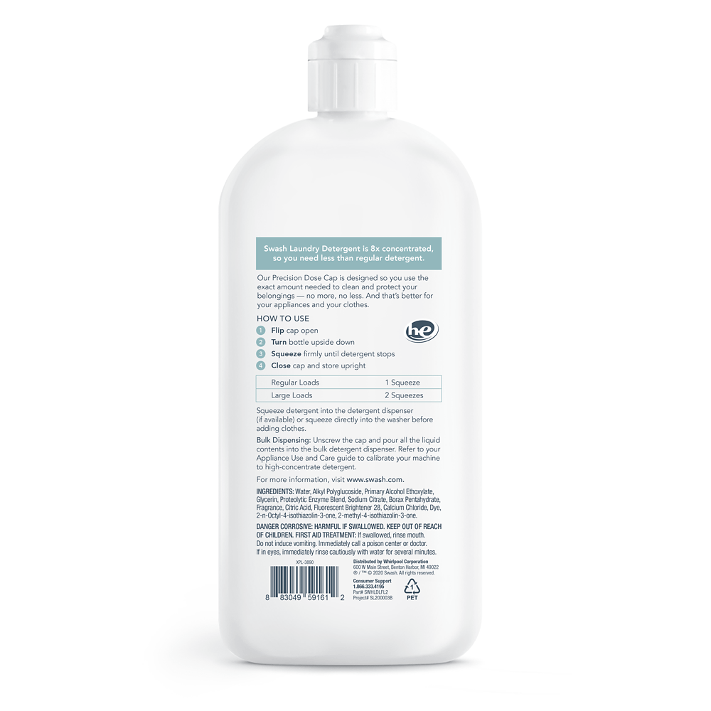 Whirlpool SWHLDLFL2 Swash® Smells Like Clean Laundry HE Ultra-Concentrated Liquid Laundry Detergent