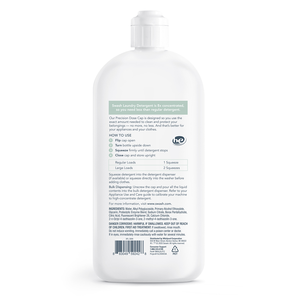 Whirlpool SWHLDLFF2 Swash® Smells Like Nothing HE Ultra-Concentrated Liquid Laundry Detergent