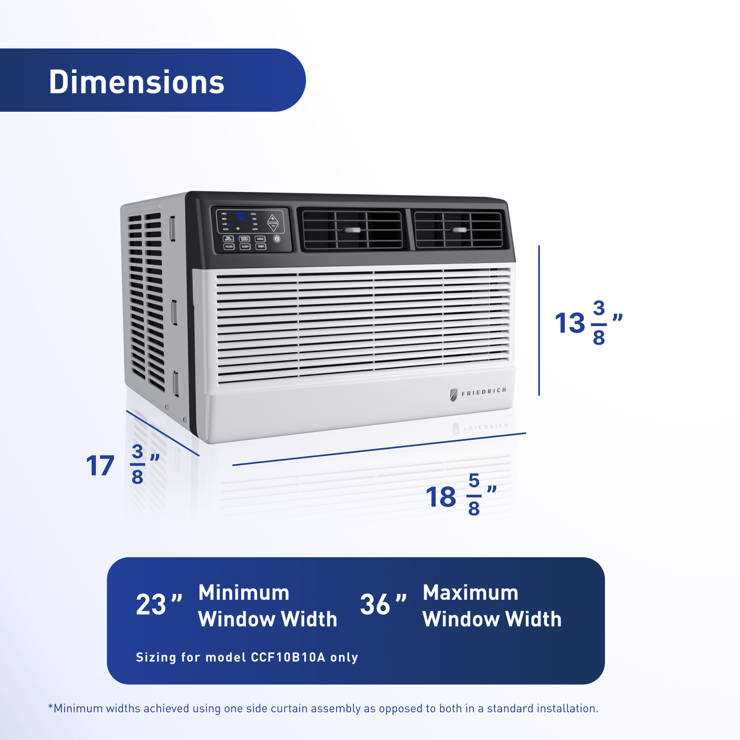 CCF12B10C Friedrich Chill Premier 12,000 BTU 115V Smart Window Air Conditioner - Cool Only