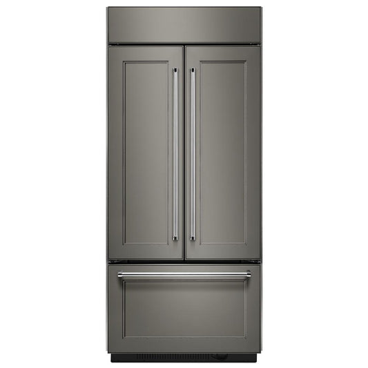 Kitchenaid KBFN506EPA 20.8 Cu. Ft. 36" Width Built In Panel Ready French Door Refrigerator with Platinum Interior Design