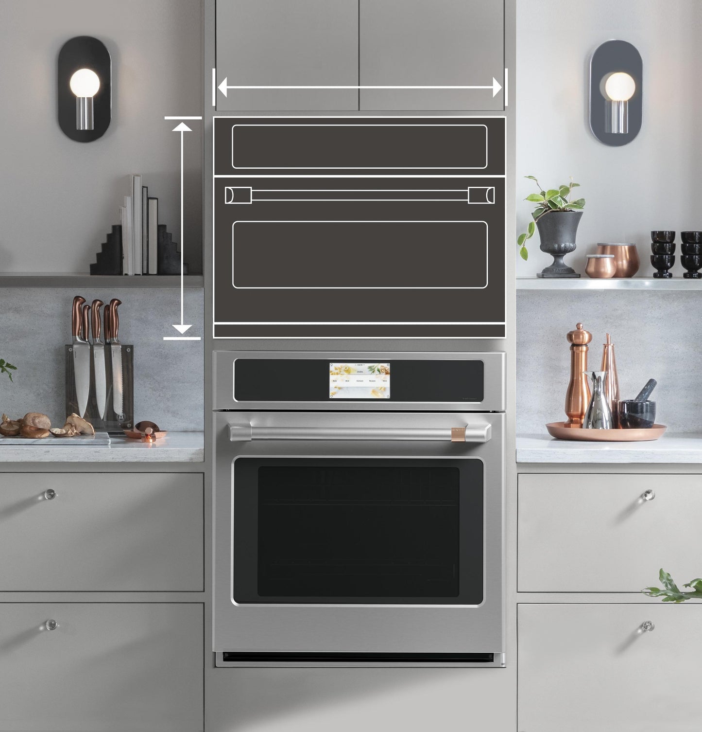 Cafe CSB913M2VS5 CAF(EBACK)™ 30" Custom Speed Cook Oven with 120V Advantium® Technology in Platinum Glass