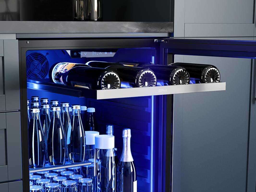 PRB24C01CG Presrv Bev Cooler, 24in UC, SS+Gls, Rvs Door, 1Z