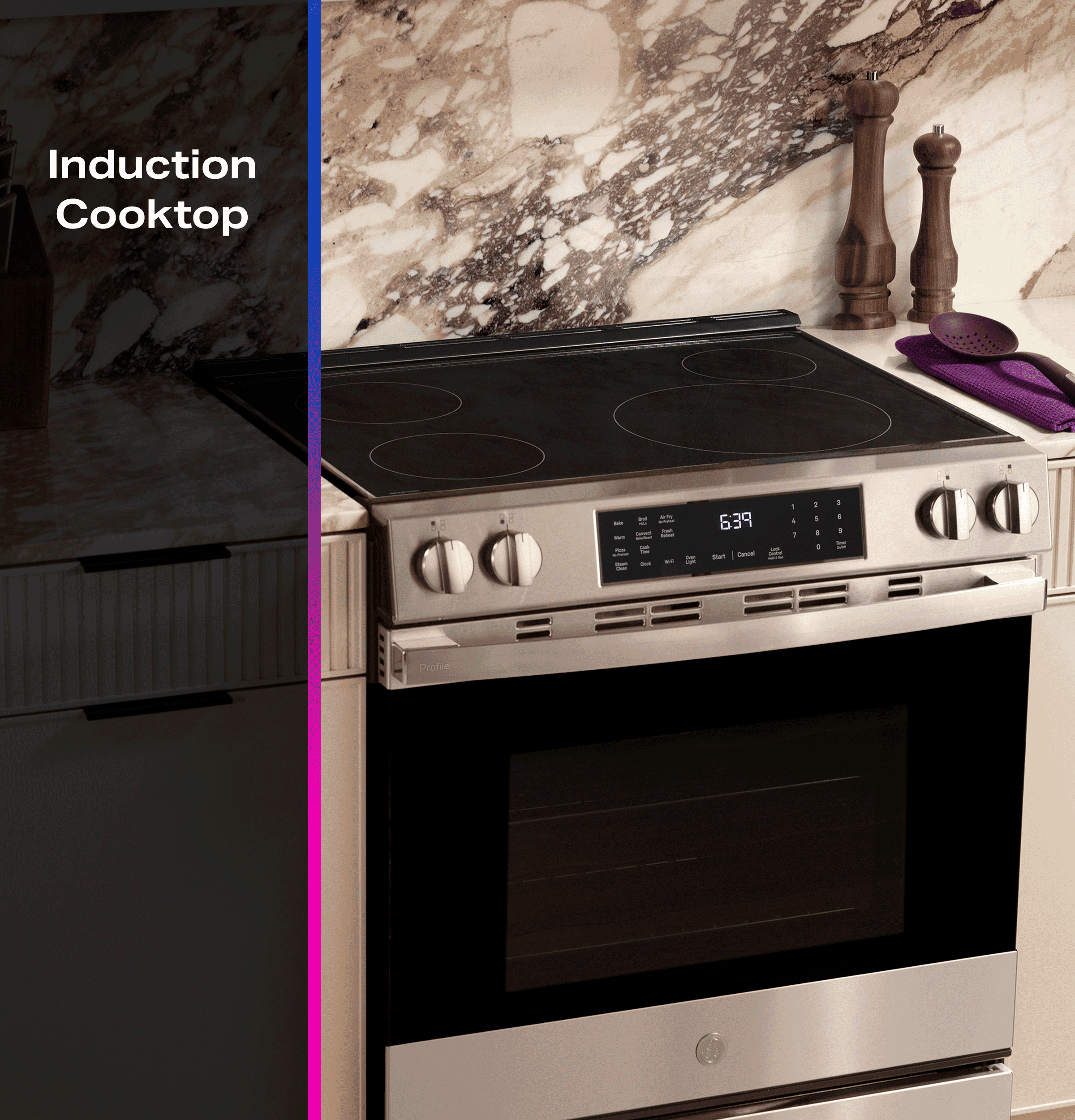 PHS700AYFS GE Profile™ ENERGY STAR® 30" Smart Slide-In Induction and Convection Range with No Preheat Air Fry and EasyWash™ Oven Tray
