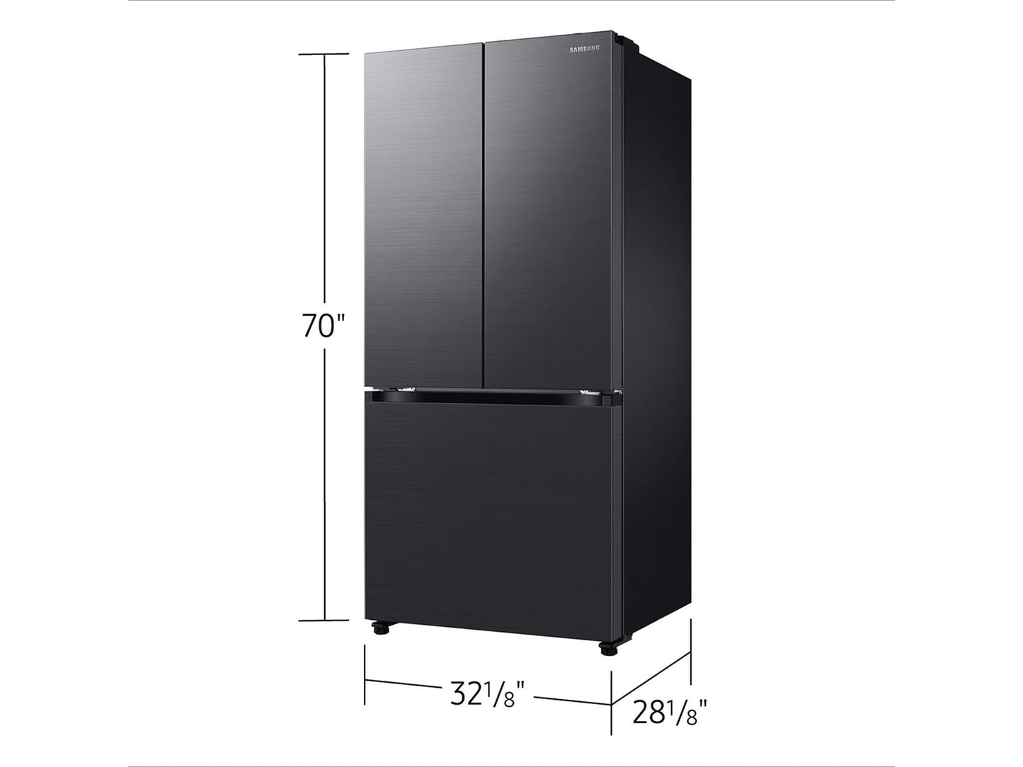 Samsung RF18A5101MT 18 cu. ft. Counter Depth 3-Door French Door Refrigerator in Matte Black Steel