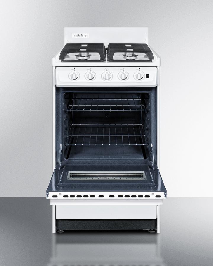 Summit WTM1107ISW 20" Wide Gas Range, Sealed Burners