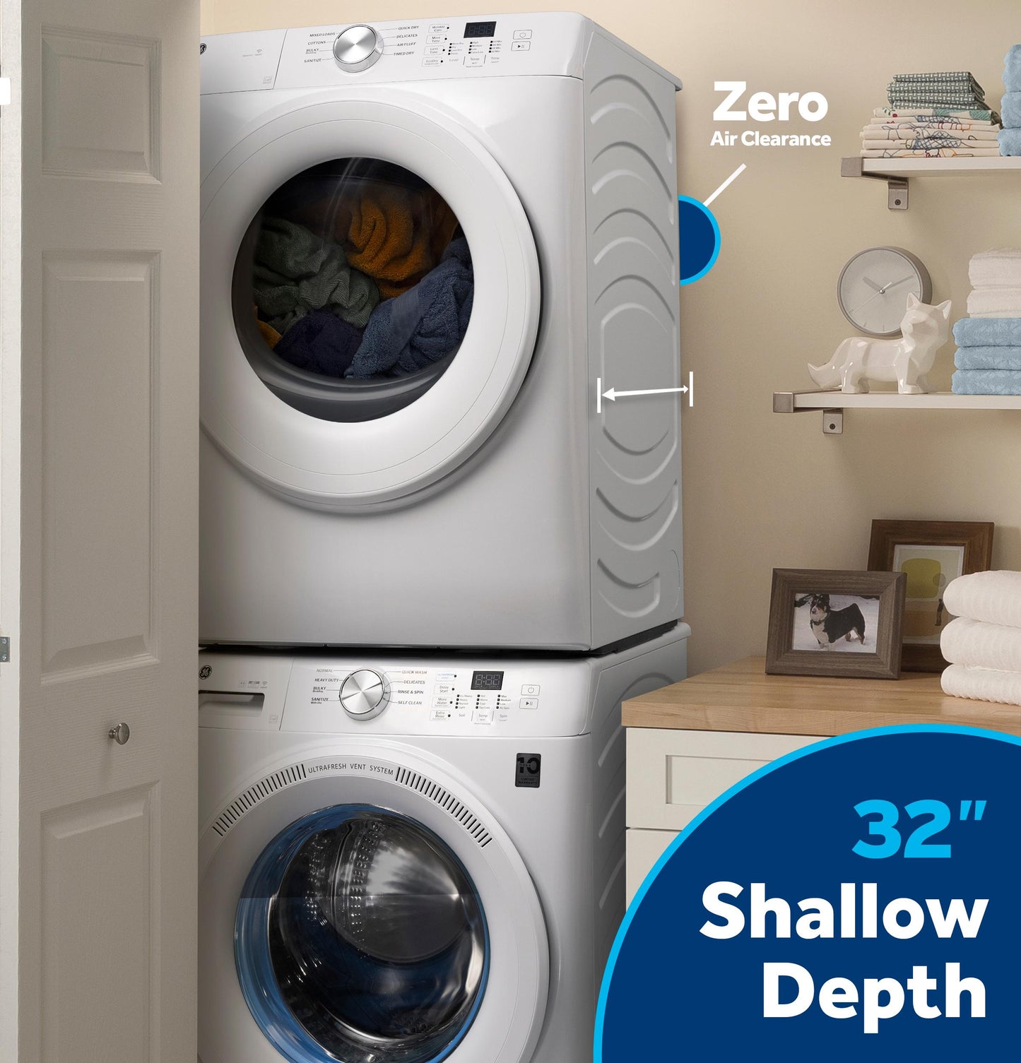 GFD35ESPYDS GE® ENERGY STAR® 7.8 cu. ft. Capacity Smart Front Load Electric Dryer