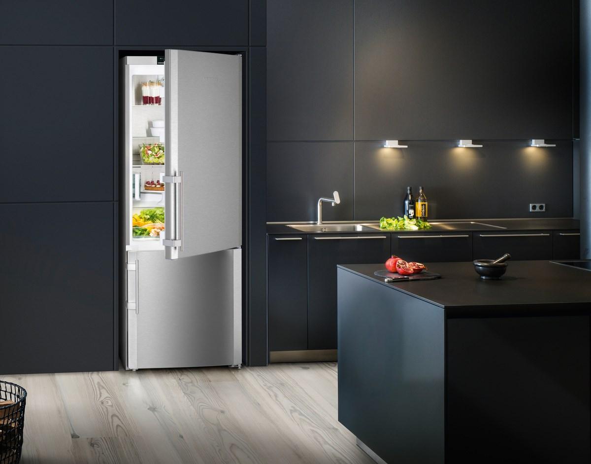 Liebherr CS1640B Freestanding Refrig/Freezer 30", Ice Maker, Grey Sides, Right Hinge