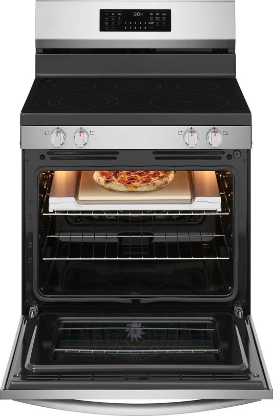 Frigidaire GCRE3070BF 30" Rear Control Electric Range with Stone-Baked Pizza