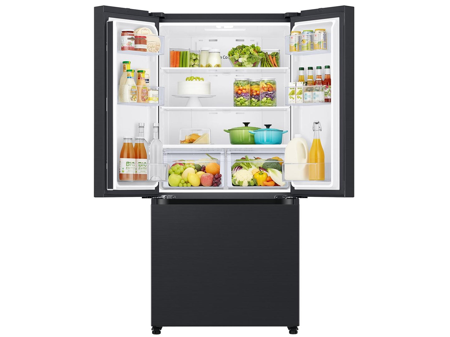 Samsung RF18A5101MT 18 cu. ft. Counter Depth 3-Door French Door Refrigerator in Matte Black Steel