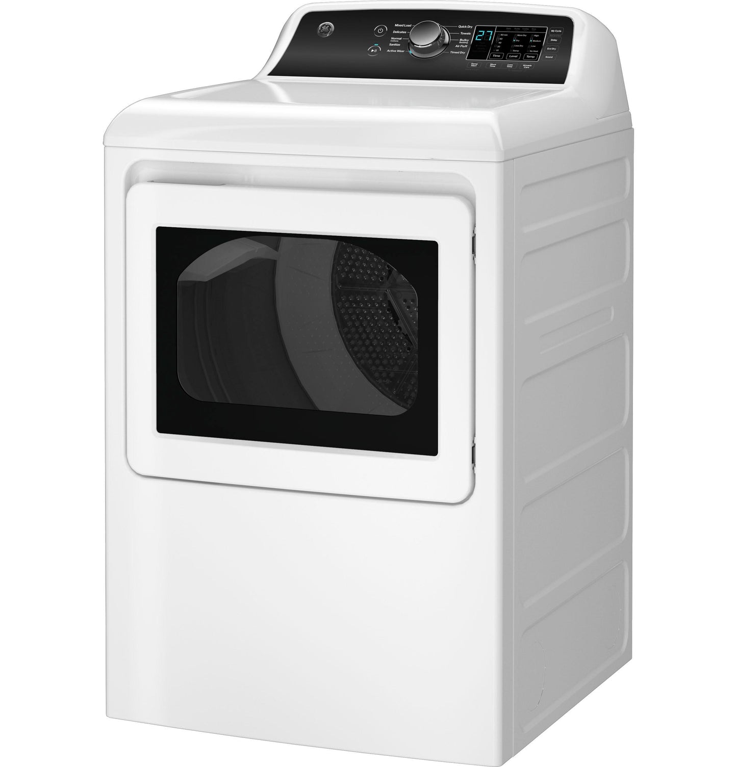 GTD58EBSVWS GE® 7.4 cu. ft. Capacity Electric Dryer with Up To 120 ft. Venting and Sensor Dry