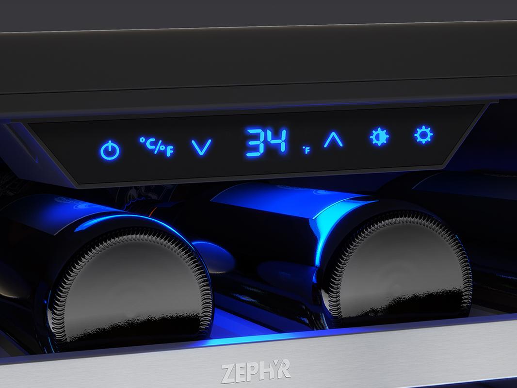 PRB24C01CG Presrv Bev Cooler, 24in UC, SS+Gls, Rvs Door, 1Z