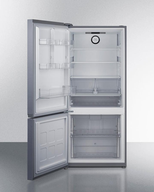 Summit FFBF173SSLHD 30" Wide Bottom-mount Refrigerator-freezer, Counter Depth