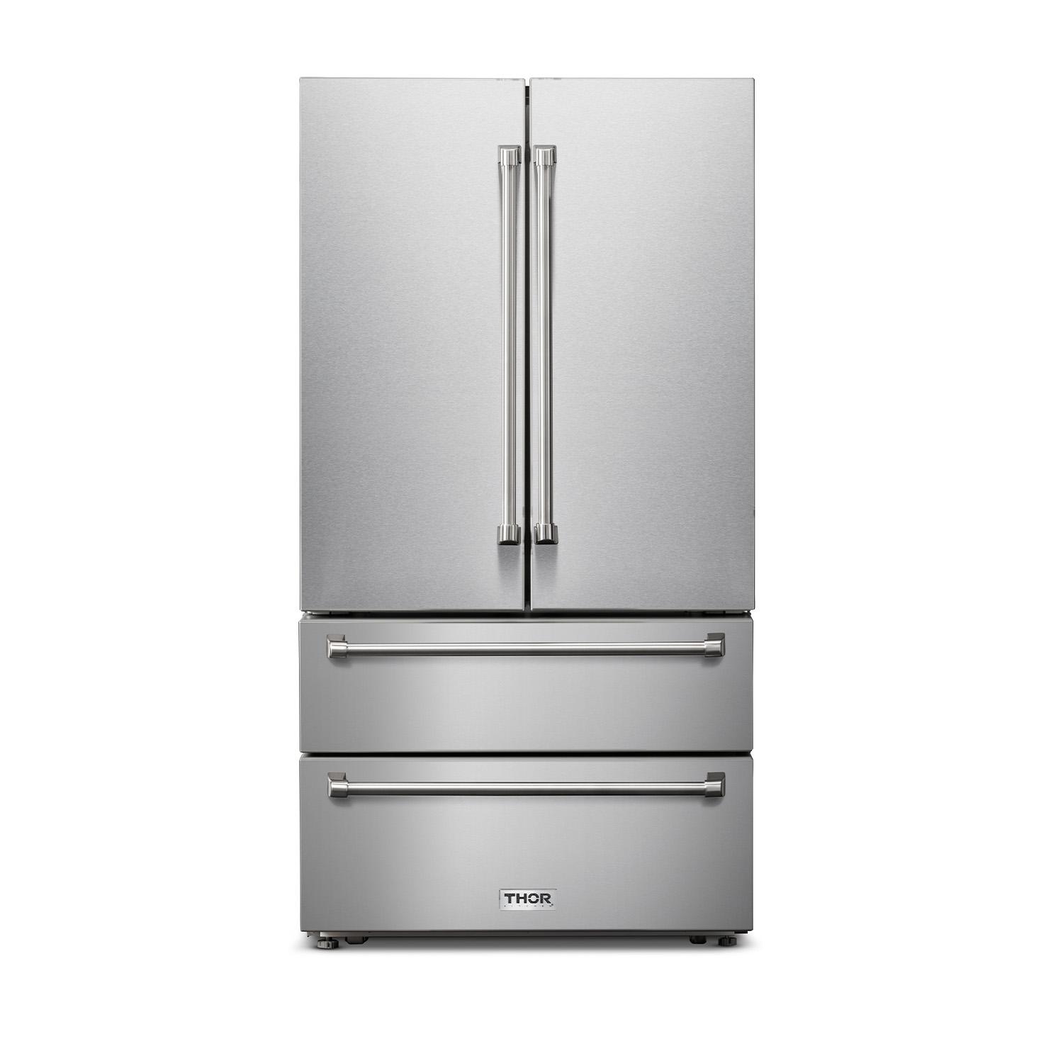Thor Kitchen 36 Inch Professional French Door Refrigerator With Freezer Drawers - Trf3602