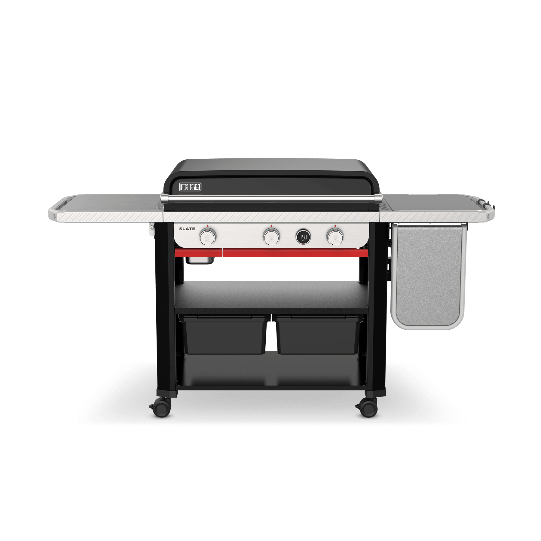 Weber 1500013 Slate® 30" Rust-Resistant Griddle with Extendable Side Table (Liquid Propane) - Black