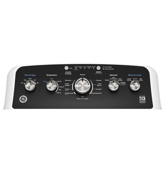 ETW485ASWWB GE® 4.5 cu. ft. Capacity Washer with Spanish Panel and Wash Modes Soak and Power