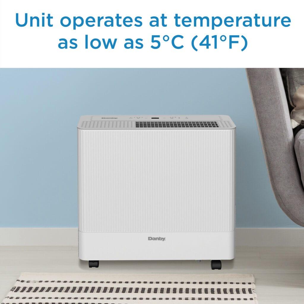DDR050BSPWDB Danby 50-Pint Dehumidifier with Pump & Wi-Fi in White