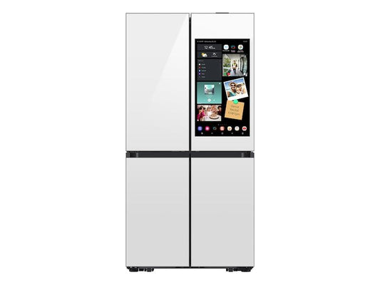 Samsung RF23DB990012 Bespoke Counter Depth 4-Door Flex™ Refrigerator (23 cu. ft.) with AI Family Hub+™ and AI Vision Inside™ in White Glass