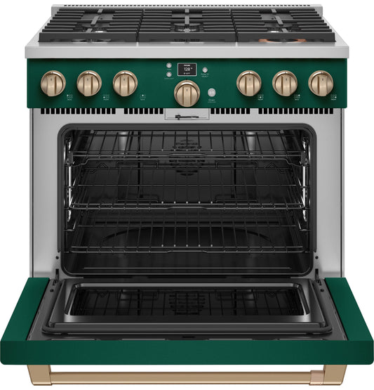 Cafe C2Y366P5TG2 Caf(eback)™ 36" Smart Dual-Fuel Commercial-Style Range with 6 Burners (Natural Gas)